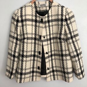 Kasper Plaid Ivory Blazer